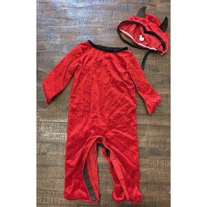 Halloween Toddler Baby Costume Red Lil Devil Jumpsuit Size 2T